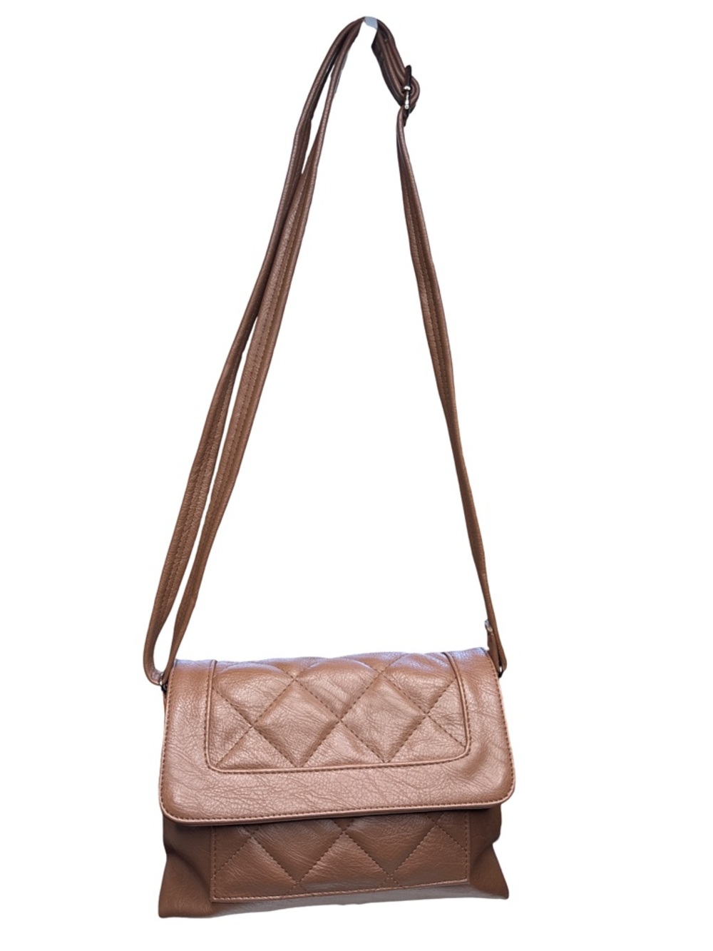 Brown Quilted Crossbody Bag with Adjustable Strap NWT
